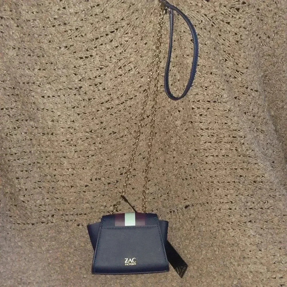 ZAC POSEN-Eartha Mini Chain Crossbody Bag-LEATHER-Parisian Nights-NWT-Dustbag - Picture 3 of 8